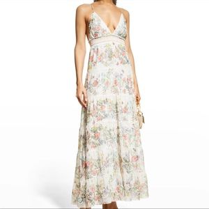 NEW NWT ALICE + OLIVIA Karolina Floral Embroidered Tiered Maxi Dress